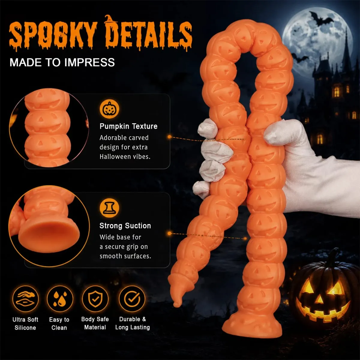 Long 55cm Butt Plug Pumpkin Dildo Deep Anal Whip Soft Anal Plug Adult Sex Toys Monster Dilator Dildo Anal Stimulator Sex Product — image 3
