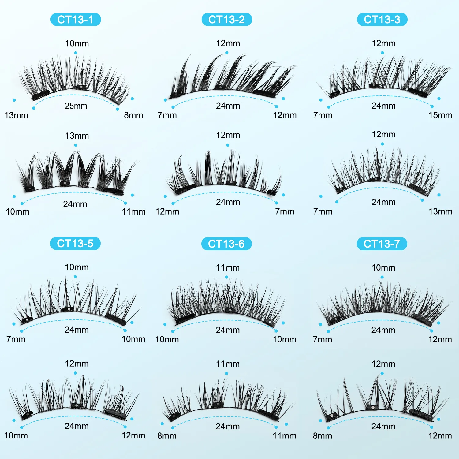 2Pairs Magnetic Eyelashes Thick Cat False Eye Lashes Makeup Set Reusable Glue-free Flully and Curly Customized And Wholesale — image 3