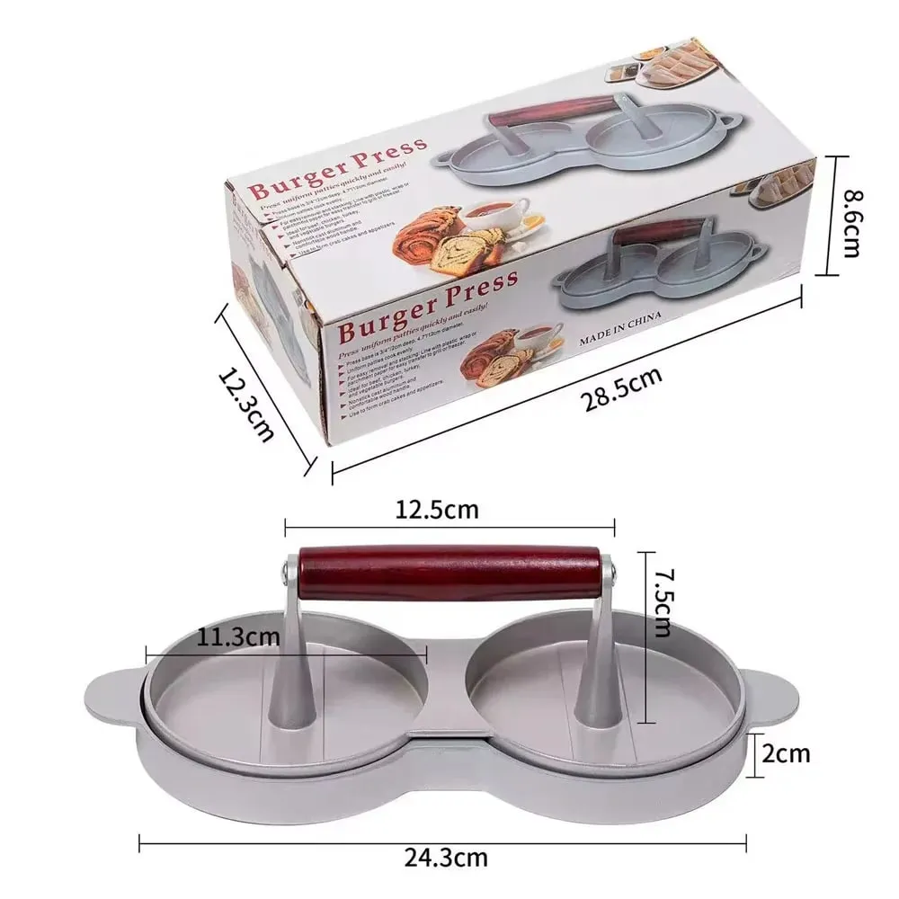 Burger Press Hamburger Meat Tool Patty Maker Aluminum Burger Maker for Kitchen BBQ Grill — image 8