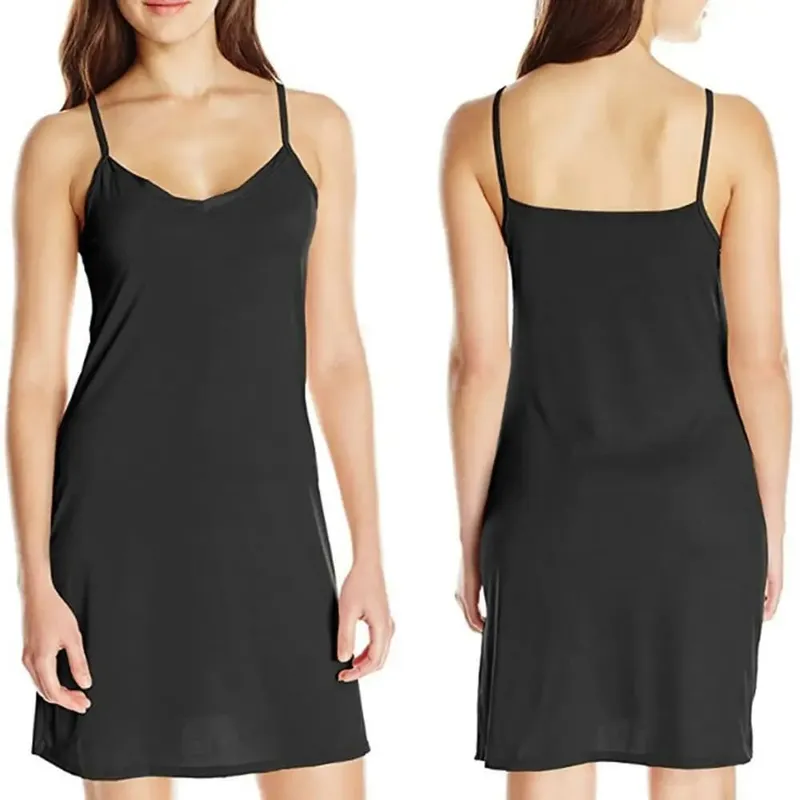 Plus Size Full Slips Dresses For Women Thin Summer Petticoat Underskirt Dress Sleeveless Inner Vest Dress — image 4