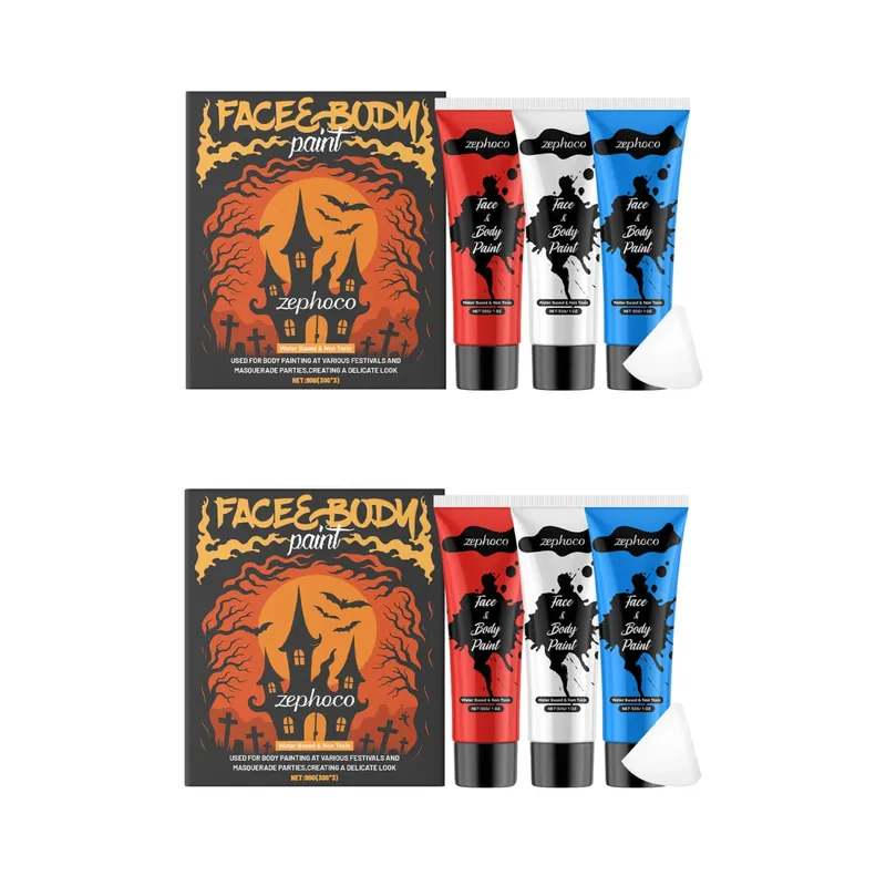 Halloween Face and Body Paint Kit High-Pigment Makeup for Costume Party Creative Body Art — image 7