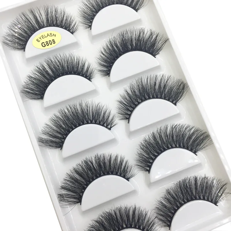 5 Pairs 3D Mink False Eyelashes Soft Lashes Cat Eye Eyelash Makeup Faux Cils Cilios Maquiagem H13 MINI CAT E01 — image 16