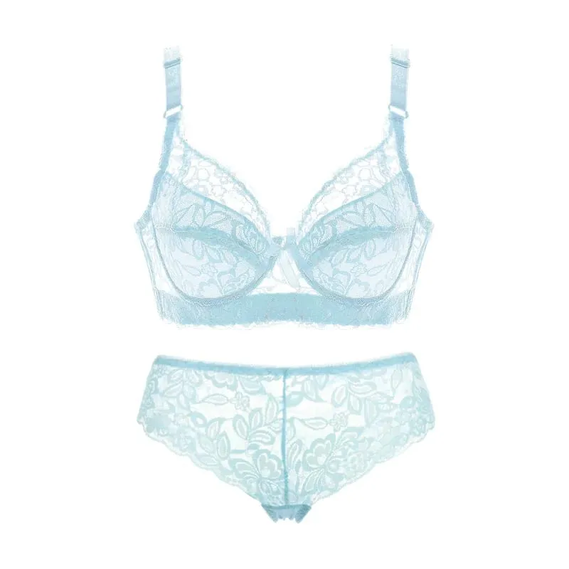Sexy Lace Bras Set Lace Panty Thin Brief Plus Size 34-46BCD Women's Bralette Bh Push Up Brassiere Girl Top BH Lingerie Intimates — image 8