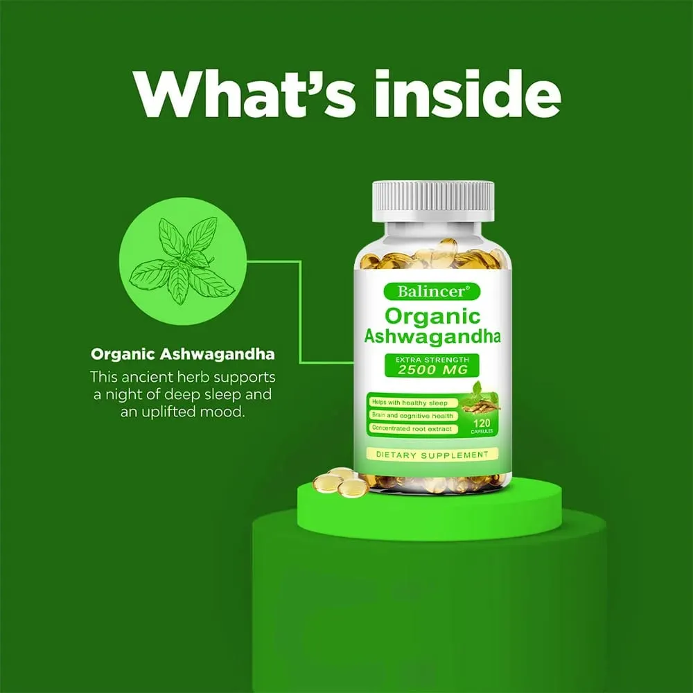 Ashwagandha Supplement- Supports Brain and Memory Improves Focus Stamina Improves Mood and Sleep - 120 Capsules — image 4