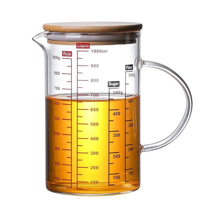 Mataas na Borosilicate Glass Measuring Cups Clear Glass Scale Cup With Handle V Shaped Spout Kitchen Glass Measuring Beaker — image 19