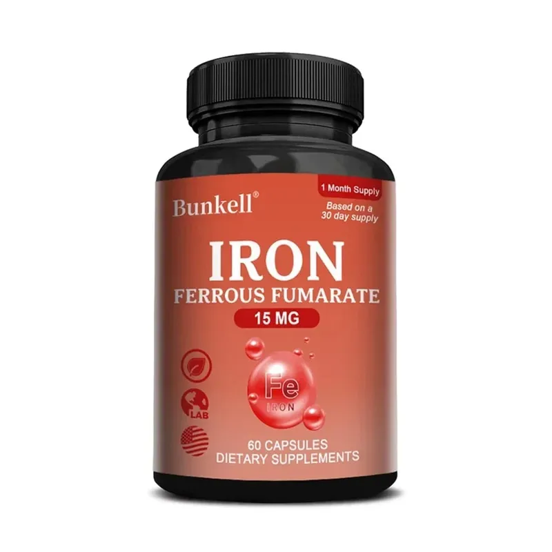 Iron Supplement - Boost Energy Improve Concentration Enhance Immune Function Reduce Fatigue Help Hemoglobin Balance Non-GMO