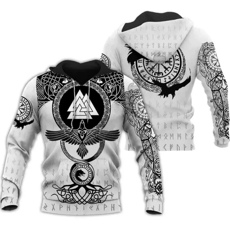 2024 New Hoodie 3d Viking Harajuku Print Pullover Men's Hooded Sweatshirt Oversized Vintage Male Clothing Fall Long Sleeve — image 5