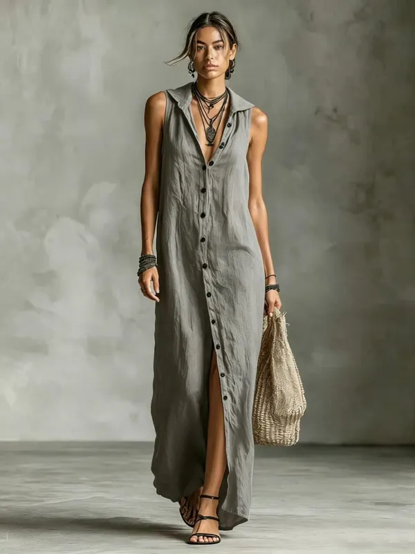 New Summer Large-size Striped Print Long Large-spoke V-neck Dress Fashionable Casual Loose Elegant Pocket Dress Females — image 10