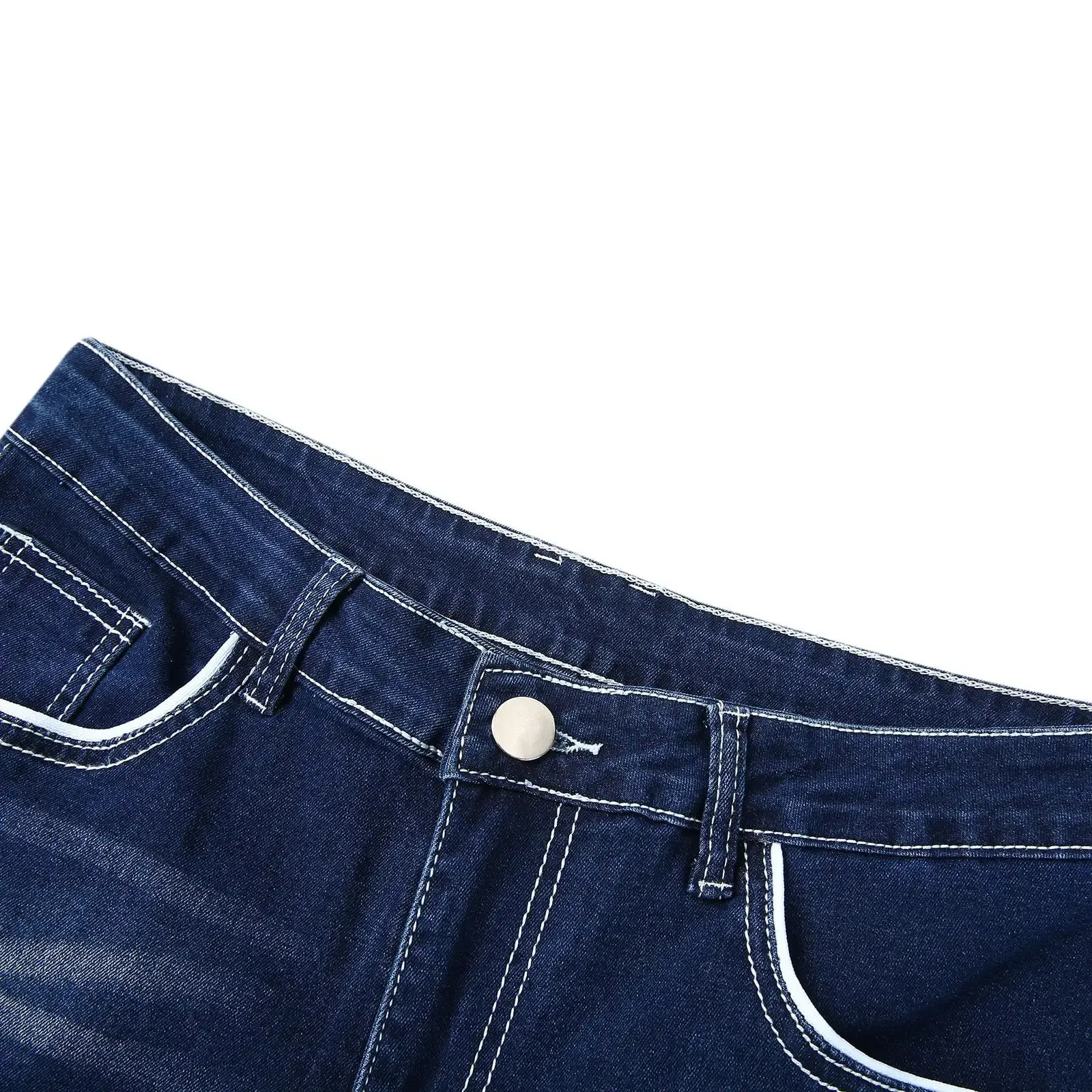 Men Jeans Solid Pockets Stretch Denim Straight Pants Spring Summer Business Casual Trousers Daily Streetwear Men's Clothing — image 5