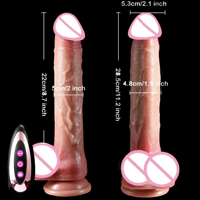 Telescopic Vibrating Thrusting Sex Toys Realistic Dildo Female Masturbation With Suction Cup Penis Remote Control Dick For Women