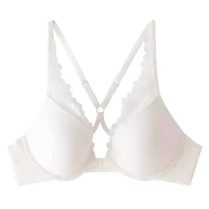 Nahtloser Neckholder-BH mit vorderer Schnalle, weicher Bügel, dünner Sommer-Push-Up, kleine Büste, Minimizer, große Brust, sexy Rücken, Dessous 32–38 — image 8