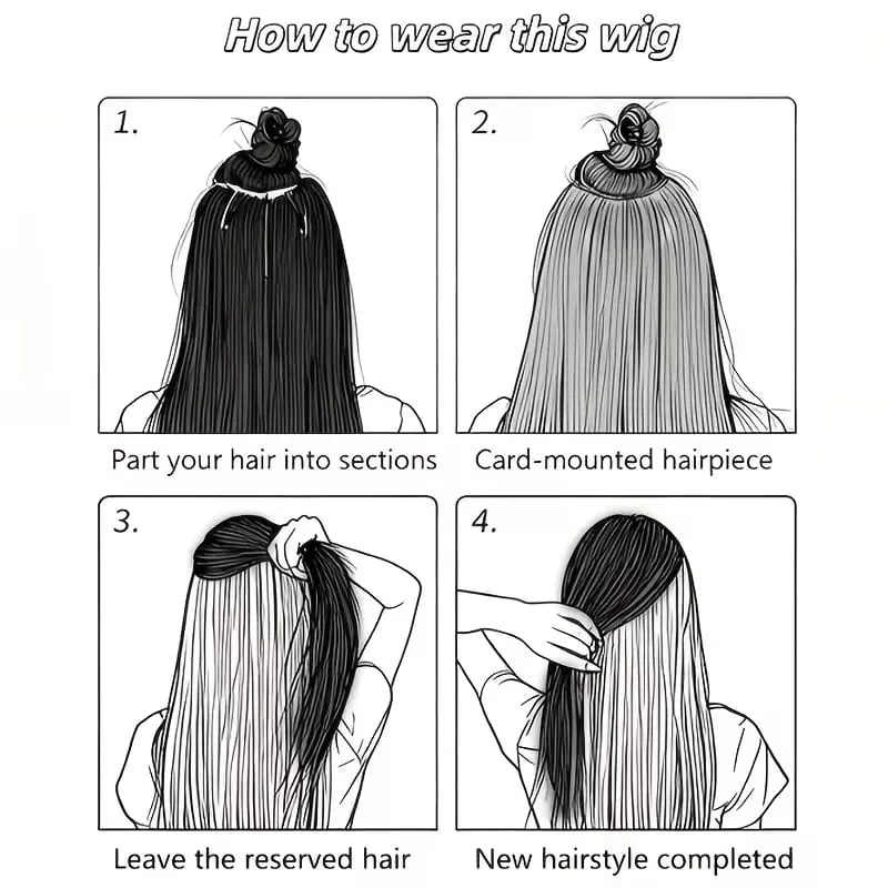 18Inch Synthetic Long Straight Hair Extension 4 Clips Increase Volume Heat-resistant Fake Fashion Hairpiece for Women Daily — image 6