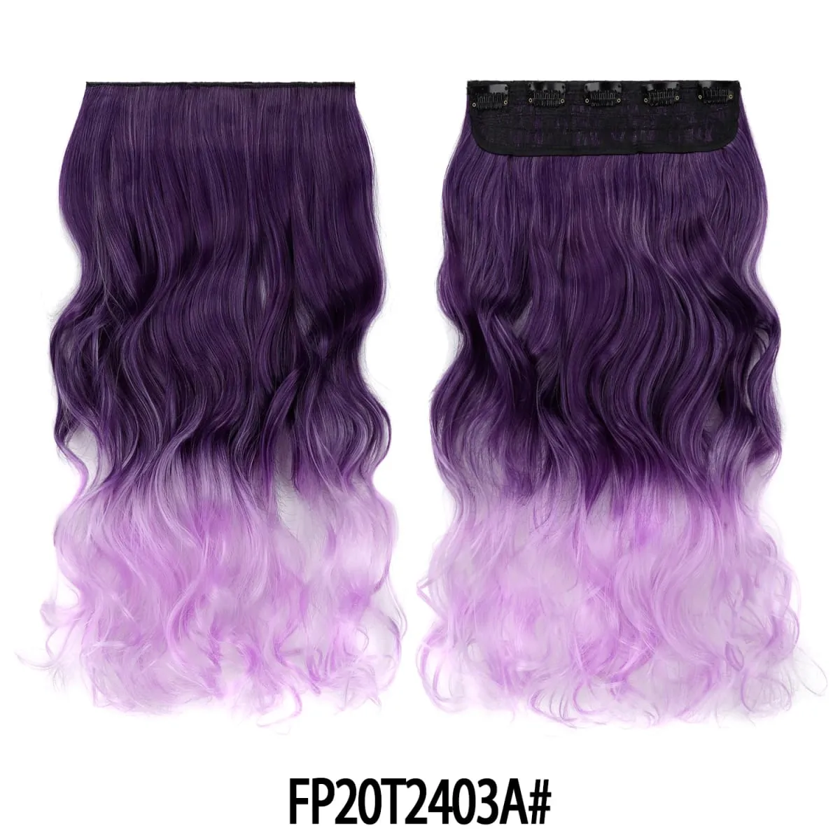 Jeedou One Piece 5 Clips Wavy Ombre Clip In Hair Extensions Long Water Wave Συνθετικά Σγουρά Μαλλιά Κομμάτι Rainbow Χρωματιστά Μαλλιά — image 22