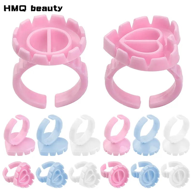 50/100Pcs Disposable Glue Ring Cup For Lashes Fan Tattoo Pigment Holder Eyelash Extension Container Glue Holder Makeup Supplies — image 1