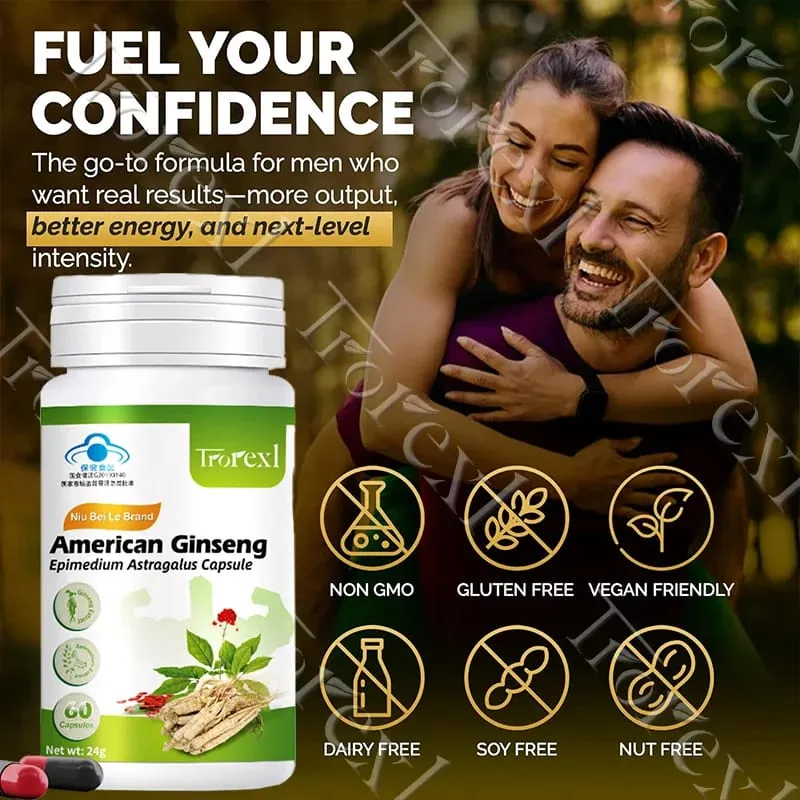Male Power Enlargent Capsules Male Enhancing Supplement with Natural Epimedium Ginseng Astragalus - Endurance & Stamina
