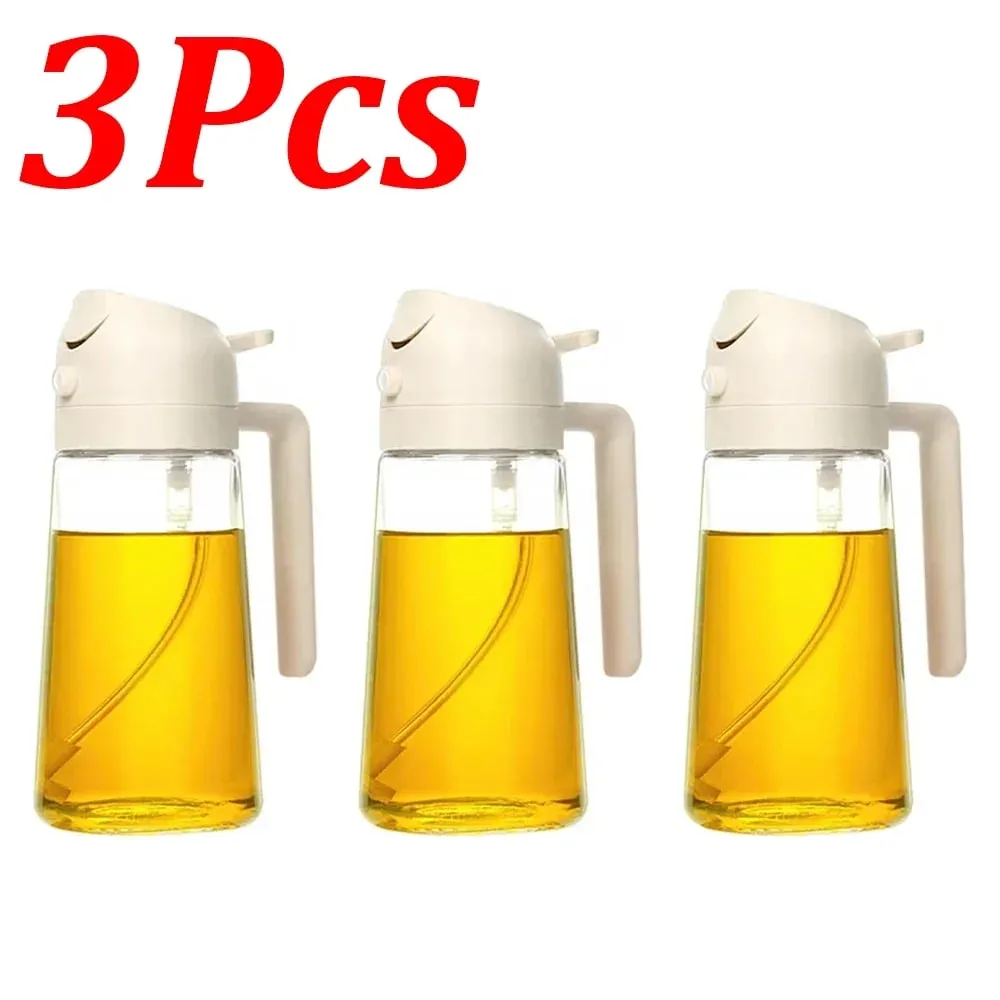 Pulverizador de aceite 2 en 1 de 500ml, 1-4 Uds., pulverizador de aceite de oliva para cocinar, pulverizador de aceite para hornear, freidora de aire para cocina, hornear ensalada, asar y asar — image 17