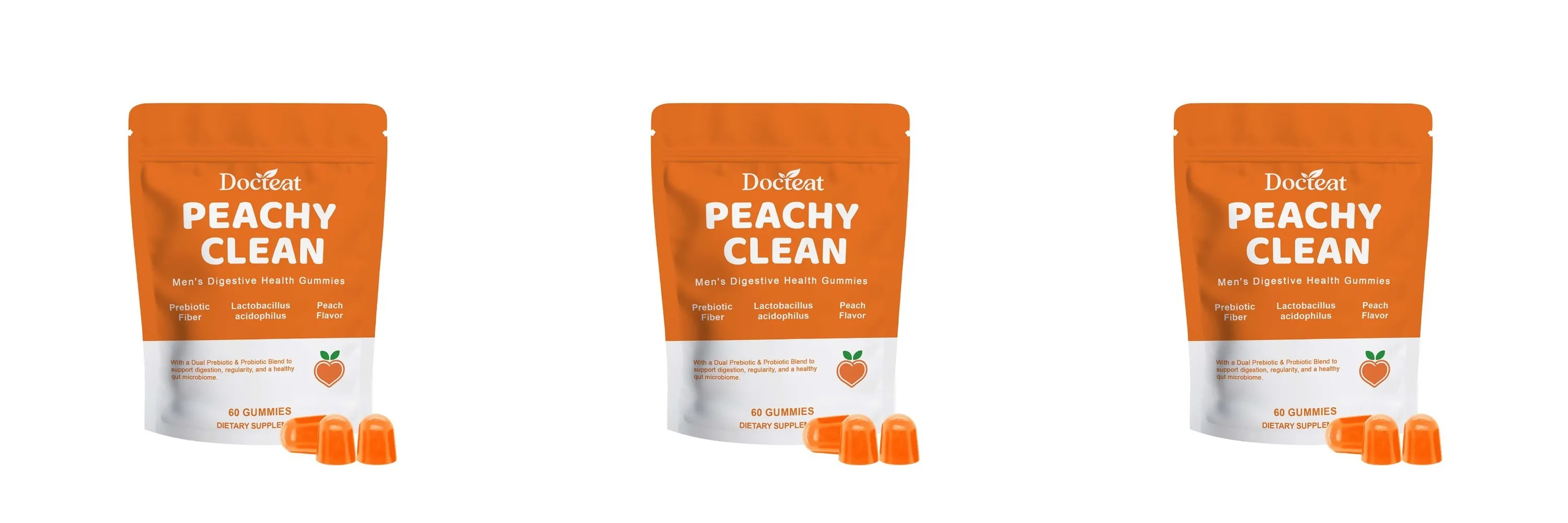 Men's Digestive Health Gummies – Prebiotic at Probiotic Blend – Sinusuportahan ng Peach Flavor ang Men Gut Health Araw-araw — image 9