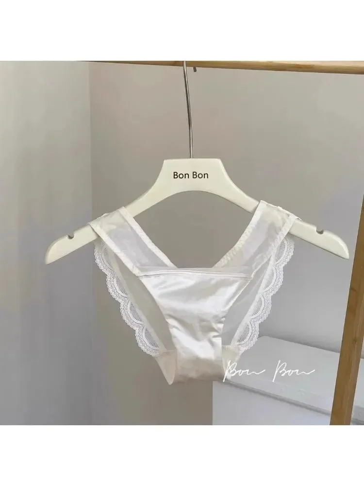 French Luxury Silk Bra for Small Bust Women Adjustable Slimming Bralette & Panty Set Comfort Sexy Sheer Lingerie set bra — image 4