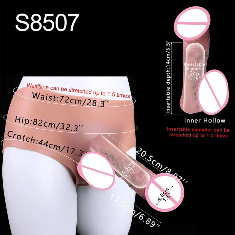 หนา Hollow Dildo ชายสายรัดขนาดใหญ่ Hollow Dildo Dick Extender ซิลิโคนสมจริงอวัยวะเพศชายขนาดใหญ่ของเล่นสำหรับคู่รัก Sex