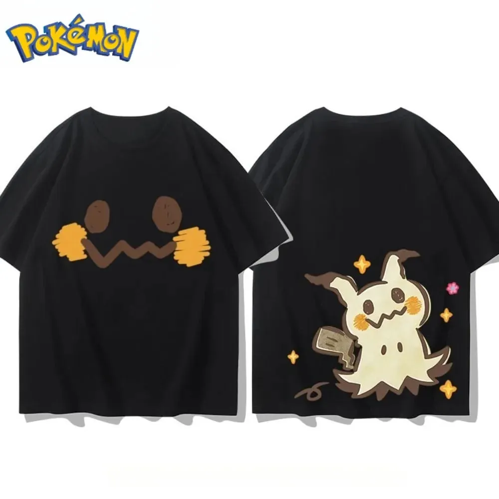 Neues Pokémon Mimikyu-T-Shirt für Herren mit Vorder- und Rückseitendruck, Sommer-Neues, lockeres, lässiges, vielseitiges Kurzarm-Oberteil für Herren und Damen — image 2