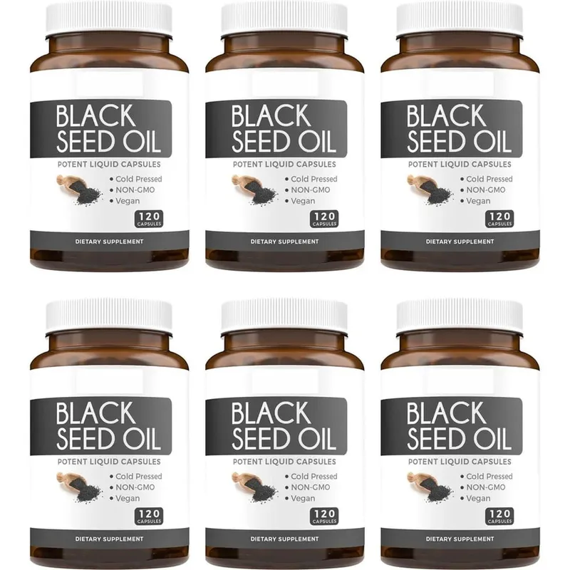 Black Seed Oil 120 Softgel Capsules with Pure Black Cumin Seed Oil 1000mg and Vitamin E - 500mg Each Skin Health Cold-Pressed — image 12