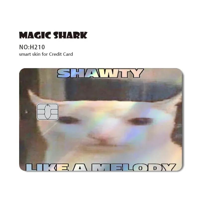 2026 New Cute Holographic Mouse Cat No Fade Laser Reflective Front Skin Cover Skin Sticker for Credit Card Debit Bank Card