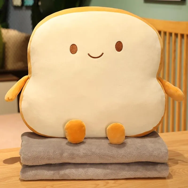 45x40cm Sop Bread Food Plush Pillow Stuffed Emotion Happy Smiling Squishy Seat Cushion Throw Pillow Lumbar Support Man Gift — image 17