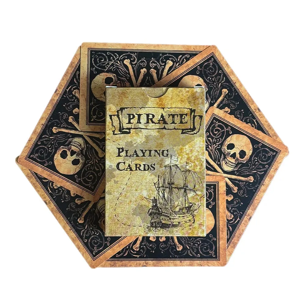 Pirate Skull Vintage Style Playing Cards Standard Deck of Cards Waterproof Poker Cards for Family Games Parties Gatherings — image 2