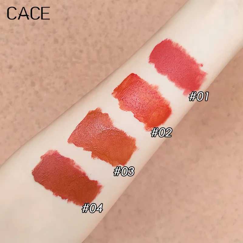 4 Pcs Matte Liquid Lipstick Makeup Sets Sexy Red Lipgloss Tint Lasting Waterproof Lip Stain Gloss Cosmetics With Necklace