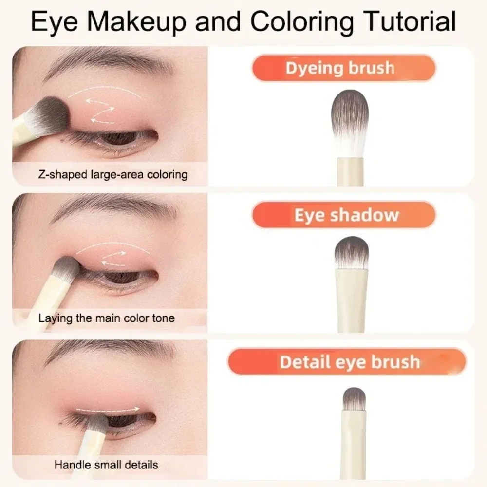 5/6/8/10Pcs Professional Eye Makeup Brushes Set Detail Eyeshadow Brush White Ultra Soft Eyeshadow Eyeliner Beauty Makeup Tools — image 4