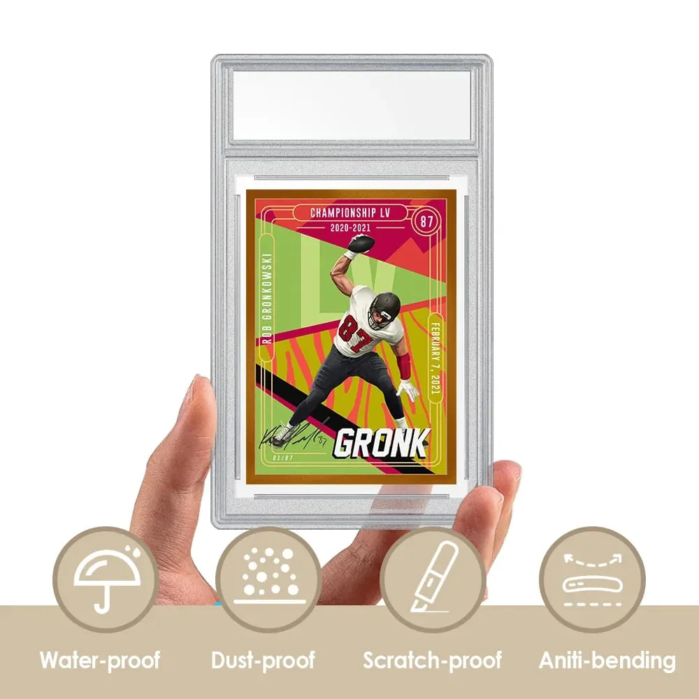 (Pack of 5) Recessed Design Frosted Frame Type Storage Anti-UV Card Brick for Collector-Grade Protection for Card Slabs — image 3