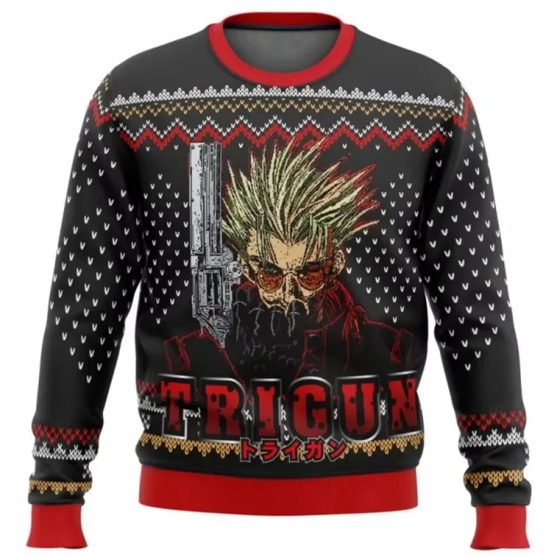 Natal papai noel dos desenhos animados anime graffiti retro inverno feio camisola 3dprint harajuku pulôver giản dị engraçado mang