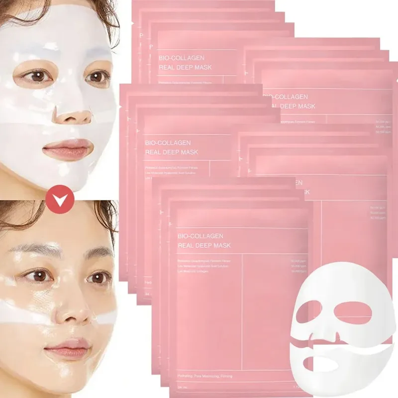 Split Collagen Mask Moisturizing Refreshing Brightening Skin Care Oil Control Tender Deep Hydrating Facial Masks Korean Makeup — image 1