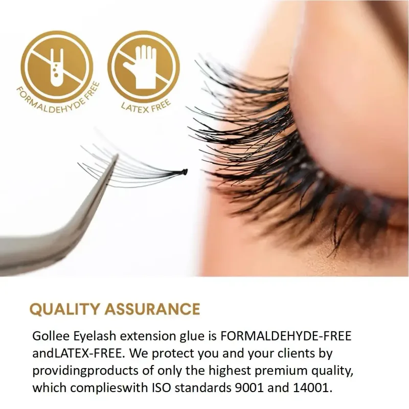 Gollee 5pcs Pink Clear Eyelash Grafting Glue And Gollee 5pcs Fast Drying Black Eyelash Extension Adhesive Private Label Accepted