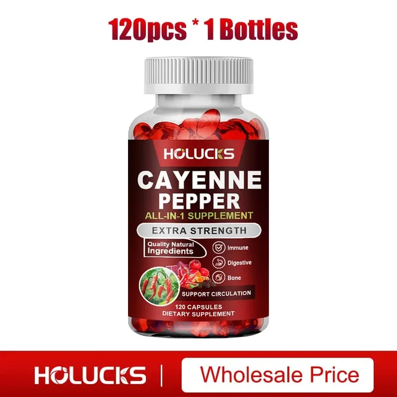 Les capsules de poivre de Cayenne soutiennent le métabolisme et la digestion Complément alimentaire végétalien sans OGM