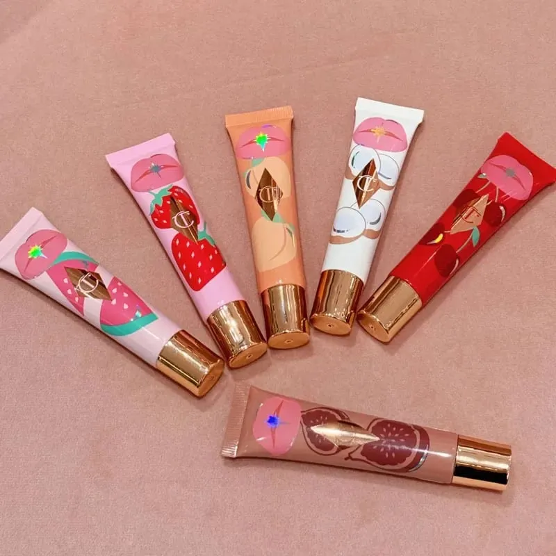 Charlotte 8-Color Hydrating Collagen Lip Gloss Lip Balm Jelly Fruit Flavored Lipstick Moisturizing Non Drying Lip Tilbury Makeup
