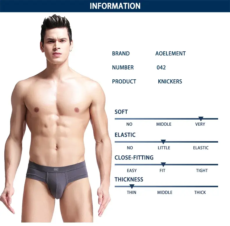 3PC Men's briefs U convex Modal briefs Men's sensible pouch sports wicking sweat breathable mid-waist shorts