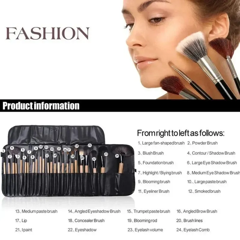 24 ks Sady štětců na make-up Profesionální kosmetické štětce Pudr na obočí Podkladová báze Stíny Pinceaux Make-up Nástroje — image 5