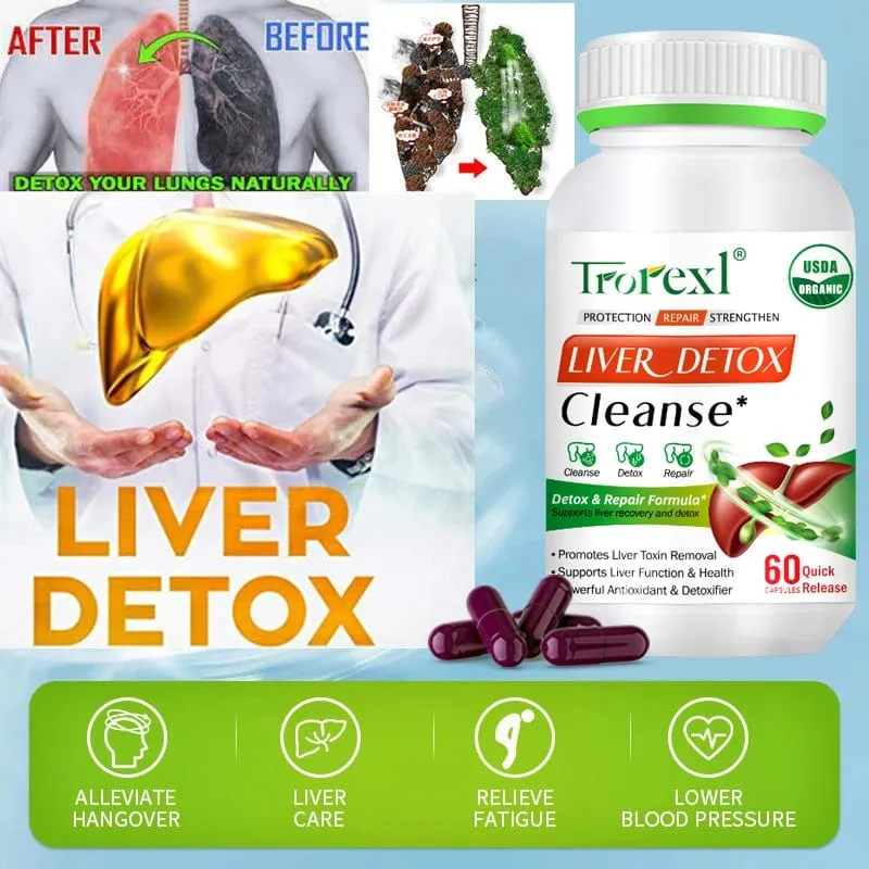 Liver Cleansing Detox Capsules Health Liver Support Colon Cleansing Repair Pills Prevent Cirrhosis Fatty Liver Natural Herbal