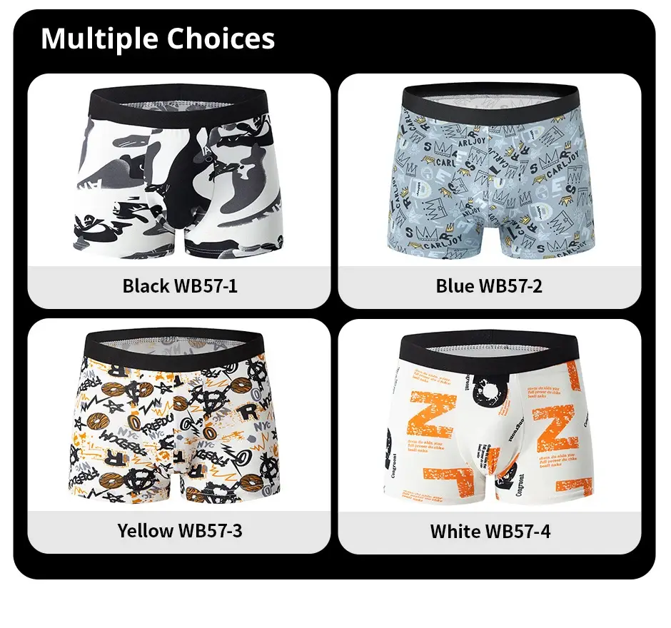 4-delig HERENMODUS Bedrukt ondergoed Ademende kruisboxers voor tieners Comfortabel grote maten ondergoed tot 6XL. — image 10