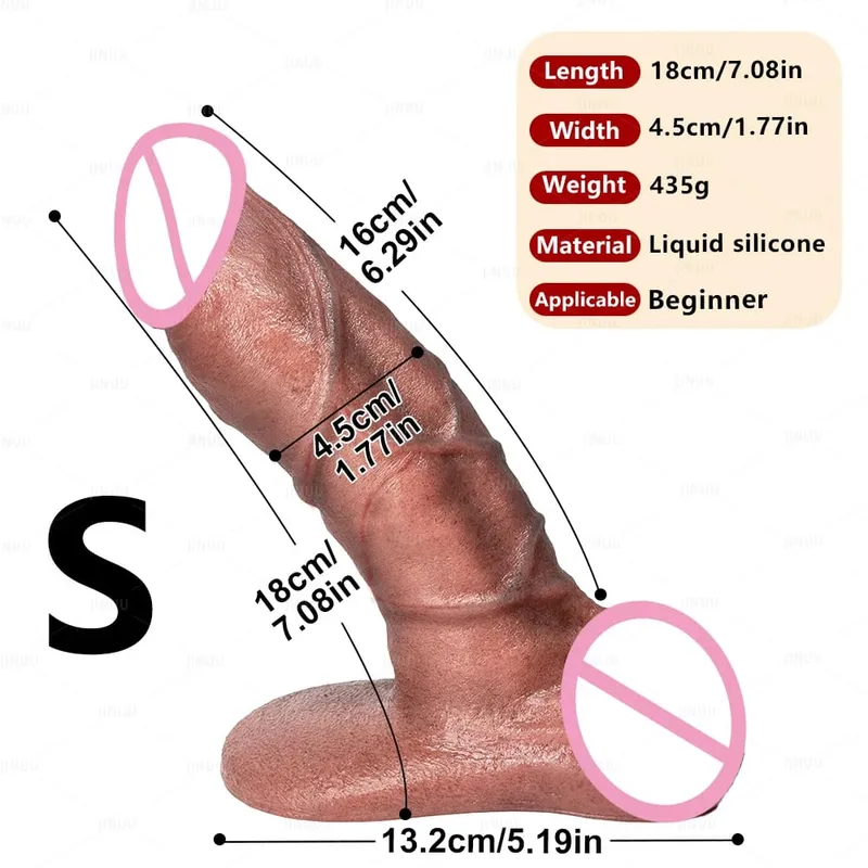 XXL Kalın Silikon Yapay Penis Büyük Vantuz ile Cilt Dostu Yumuşak Silikon Masaj Gerçekçi Gözenek Düzeyinde Doku Penis Seks Oyuncak