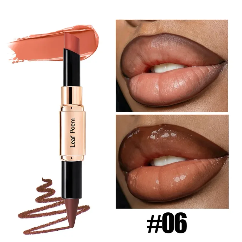 Dual‑Head Matte Lipstick Lip Liner Pen 2‑in‑1 Lip Definer & Lip Color Stick Smooth Lip Makeup for Daily Party Use — image 13