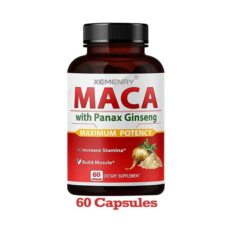 Maca Capsules - Increase Size Hardness Improve Strength Relieve Fatigue Natural Maca Ginseng