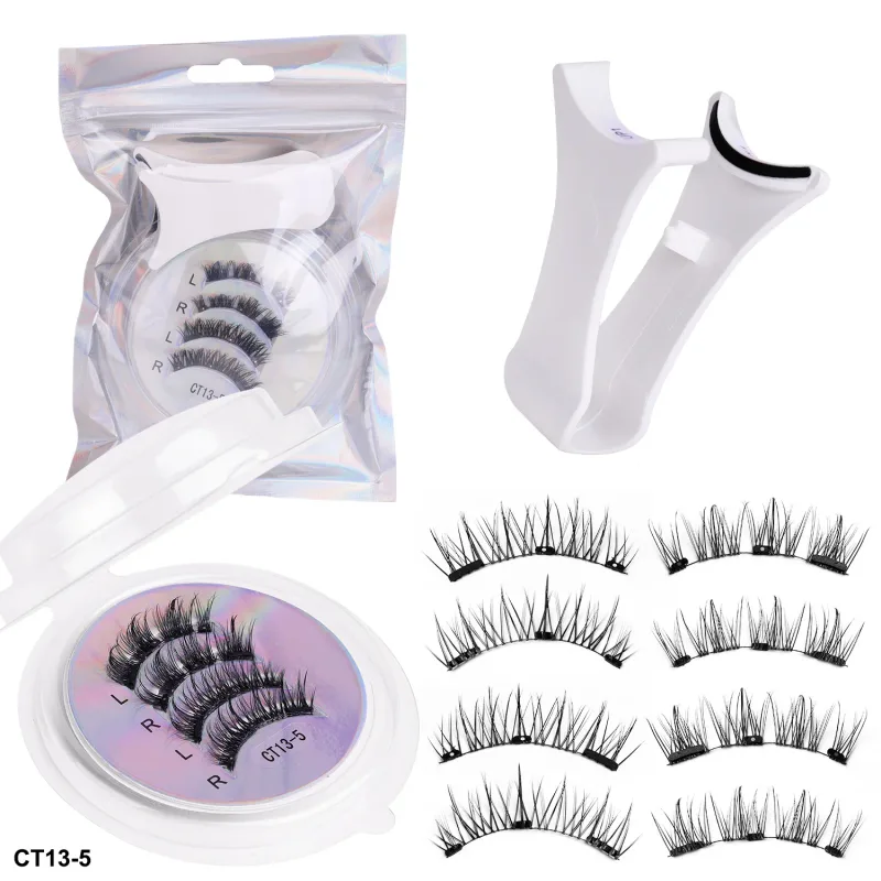 2Pairs Magnetic Eyelashes Thick Cat False Eye Lashes Makeup Set Reusable Glue-free Flully and Curly Customized And Wholesale — image 10