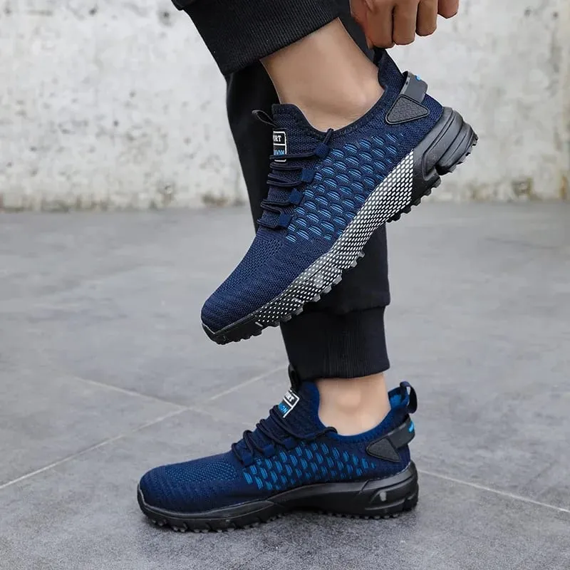 Men's Mesh Shoes Unique Grid Trend Design Breathable Comfortable Running Shoes Summer New Track Field Basketball Sports Shoes — image 6