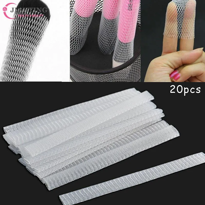 20Pcs Mesh Flexible Net Protectors Cover Sheath Beauty White Cosmetic Make Up Brushes Guards Convenient Brochas Maquillaje Tool — image 1