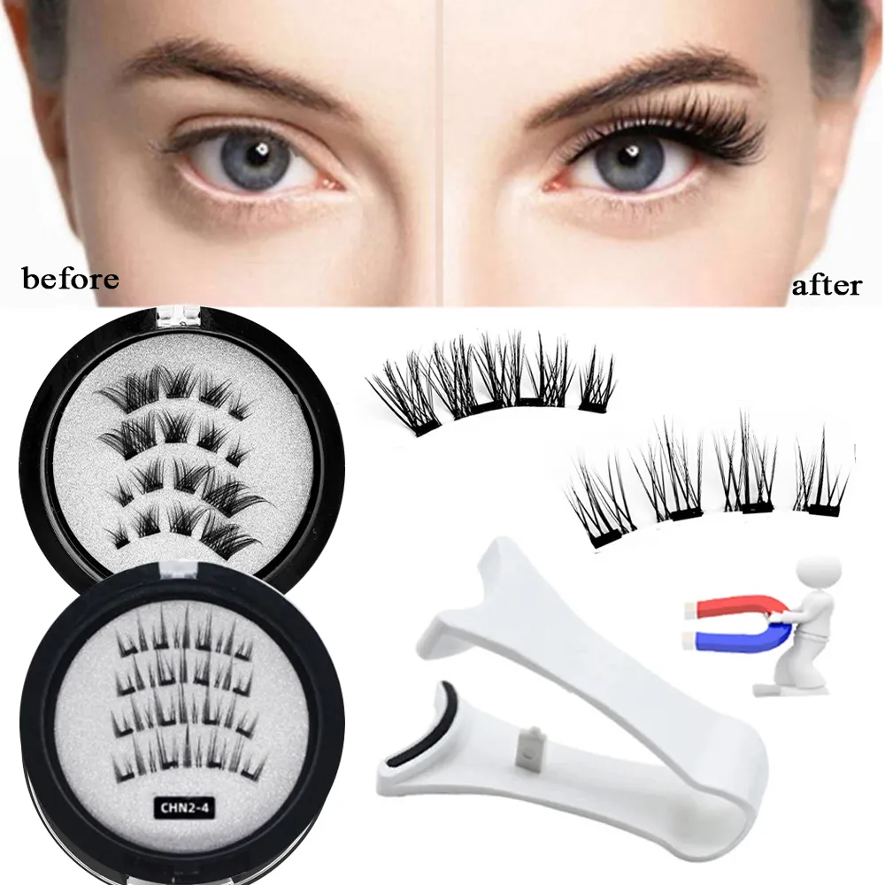 New Magnetic Eyelashes Kit 3D Natural Effect Magnetic Eyelashes Reusable Eye Makeup False Lashes Beauty Eyelashes Supplies — image 3