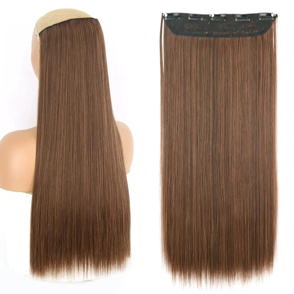 Synthetic 5 Clip In Hair Extensions Long Straight Hairstyle Hairpiece Black Brown Blonde 80CM Fake Hair — image 11