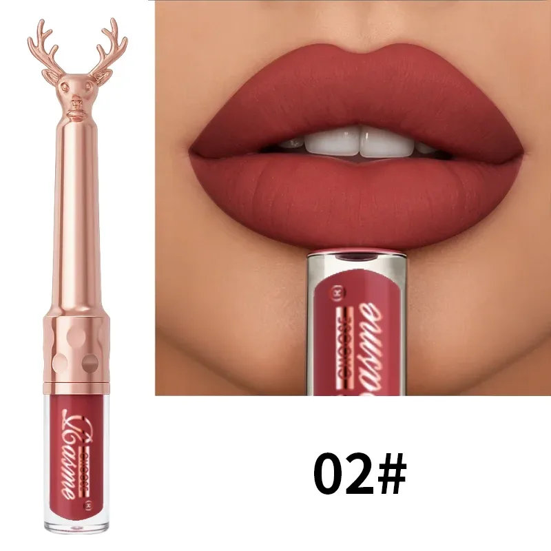 Moisturizing Cream Lip Gloss Höst/vinter Fuktgivande flytande läppstift Långvarig Icke fet läppmakeup Julbrun — image 10