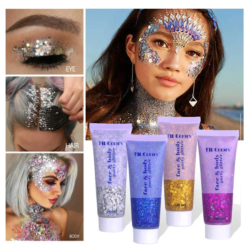 Eye Sequins Gel Mermaid Scale Face Body Lip Sequins Glitter Powder Eye Shadow Bright Polarized Dance Nail Decoration Makeup 50ML — image 1